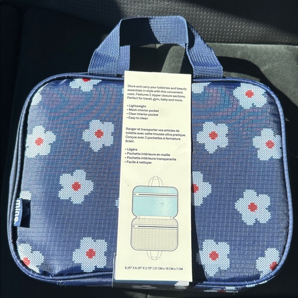 MINE | NWT Blue Floral Hanging Beauty Travel Case - Picture 2 of 5